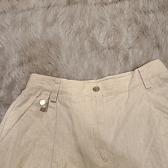 Liz Claiborne Liz golf womens tan linen blend shorts size 6 - Picture 2 of 5